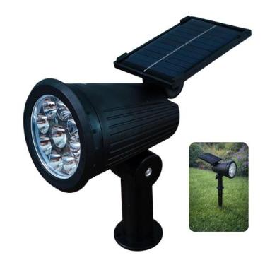 Imagem de Luminária Solar Jardim LED Com Espeto Painel Solar Iluminação Externa 