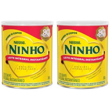 Imagem de Leite em Pó Integral Instantâneo Nestlé Ninho - Lata 380g 2 Unidades