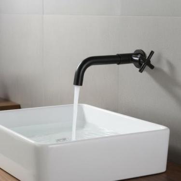 Imagem de Torneira Metal Parede Banheiro Lavabo Cozinha Manopla Cruzeta Moderna 