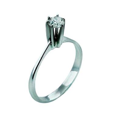 Imagem de Anel Solitário em Ouro Branco 18k com Diamante 0,30 ct - Joia Exclusiv