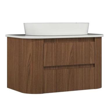 Imagem de Gabinete Suspenso para Banheiro Estela 2G 80cm - Venturi, Jequitibá