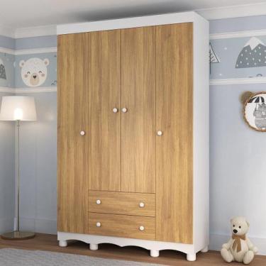 Imagem de Guarda-roupa Infantil 122cm 4 Portas e 2 Gavetas Dengo Multimóveis MP4