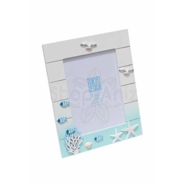 Imagem de Porta Retrato Em Madeira Foto 15X20 Maritimo Estrelas Peixes - Tokyo D