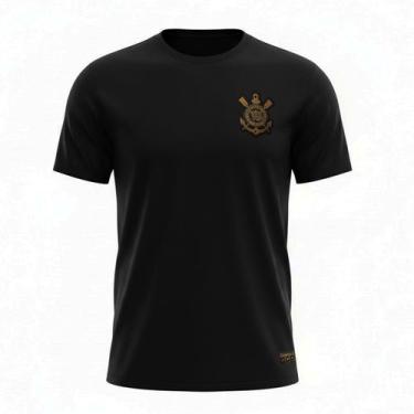 Imagem de Camisa Corinthians Black Gold Algodão - Masculino, XG, Preto