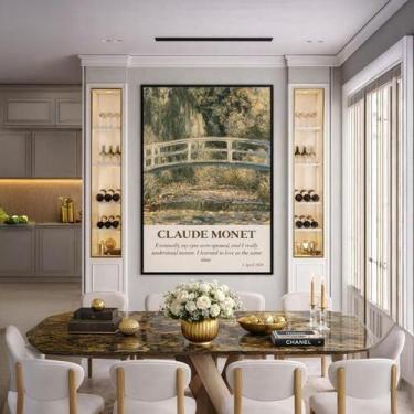 Imagem de Quadro Canvas Claude Monet Nenúfares 60X40Cm Mold Branca - Quadros On-