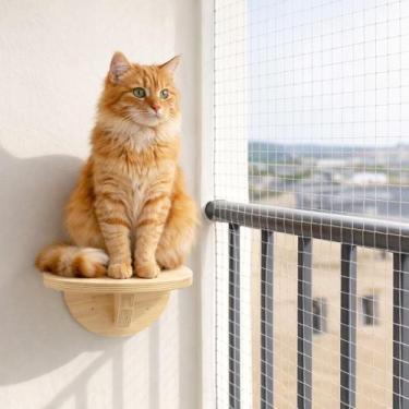 Imagem de Prateleira Para Gatos Arredondada Gatificação Área Externa Naval REFOR