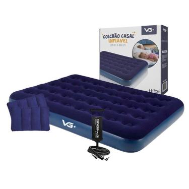 Imagem de Colchão Casal Inflável + Bomba De Ar + 2 Travesseiros Vg Plus-Unissex