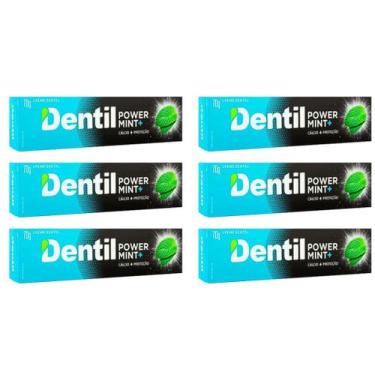 Imagem de Kit 6 Creme Dental Dentil Power Mint Pasta de Dente Sem Flúor 70g