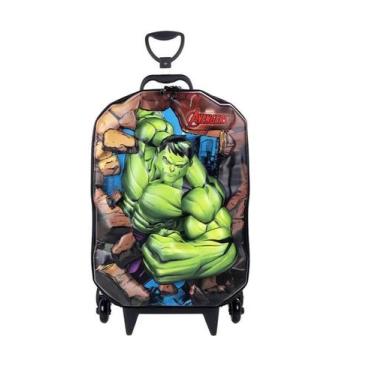 Imagem de Mochila 3d Escolar de Rodinhas Hulk Maxtoy
