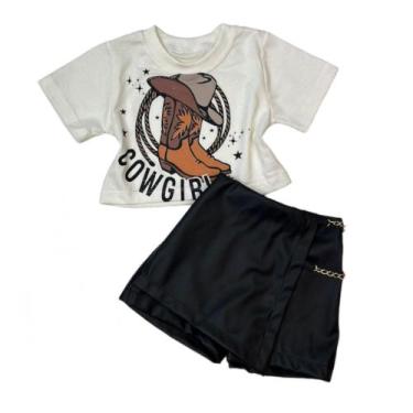 Imagem de Conjunto Infantil Feminino Look Boiadeira Country Meninas Cowgirl - AK