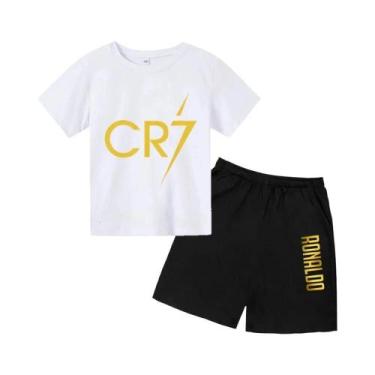 Imagem de Camiseta Infantil 3D De Verão Com Estampa De Estrela CR7, Conjunto Cur