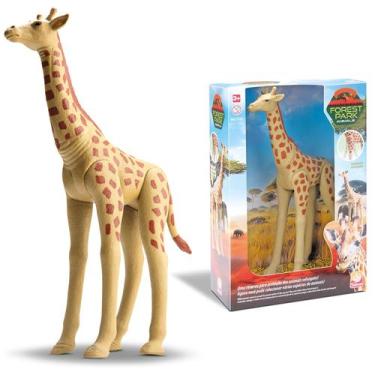 Imagem de Brinquedo Girafa Forest Animals 30 cm Vinil Articulado Realista - Silm