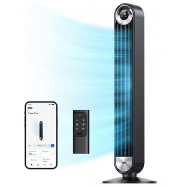 Imagem de Ventilador de Torre Inteligente com Wi Fi controle de Voz por APP 6 Velocidades e Temporizador, 110V 30W, DREO DR HTF002S, Preto