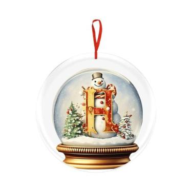 Imagem de Bola De Cristal Amarela De Acrílico Para Decoração De Árvore De Natal,