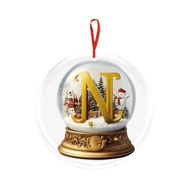 Imagem de Bola De Cristal Amarela De Acrílico Para Decoração De Árvore De Natal,
