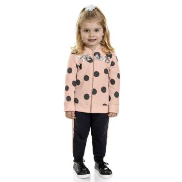 Imagem de Conjunto Capuz Longo Infantil Moletinho Rosa Marlan-Feminino