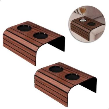 Imagem de kit 2 Esteira com 2 Porta Copo Apoio de Braço para Sofá - OPPS, Carame