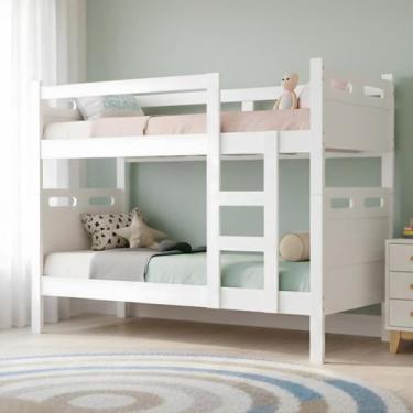 Imagem de Beliche Jaspe 2 Em 1 Vira Duas Camas Solteiro Em MDF Com Pés De Madeir