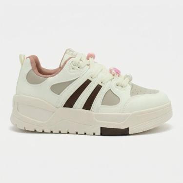 Imagem de Tênis Plataforma Ramarim Casual Natural, Natural, Gelo, Rosa, 36