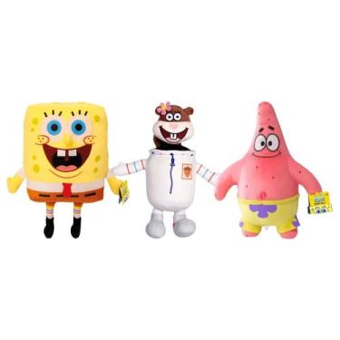 Imagem de Kit Bonecos de Pelúcia 45cm Bob Esponja, Sandy e Patrick - Multikids