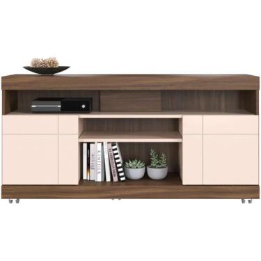 Imagem de Rack Bancada Tv 47" Yara Colibri Nogueira Real Off White - COLIBRI MÓV