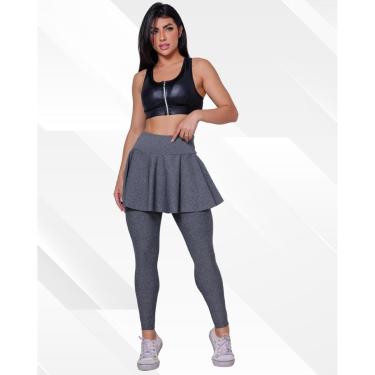 Imagem de Calça Legging Saia Babado Tapa Bumbum Fitness Academia WOLFOX Em Suplex-Feminino