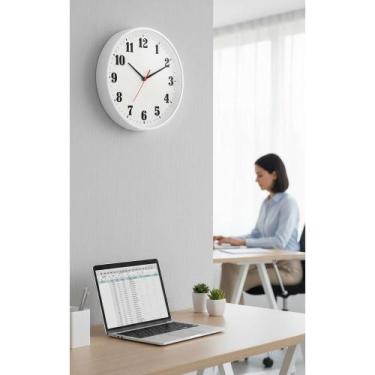 Imagem de Relógio Parede Redondo 26cm - Sala Cozinha Branco Clássico - Congratul