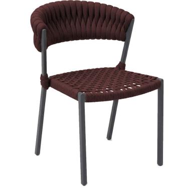 Imagem de Cadeira Laguna Corda Náutica Em Alumínio área Trama Marrom