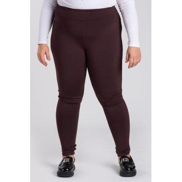 Imagem de Calça Legging Feminina Plus Size Peluciada - Serena, Marrom, G10