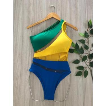 Imagem de Maiô Nula Manga 3 Cores com Tule Feminino Degradê e Liso Poliamida Alt