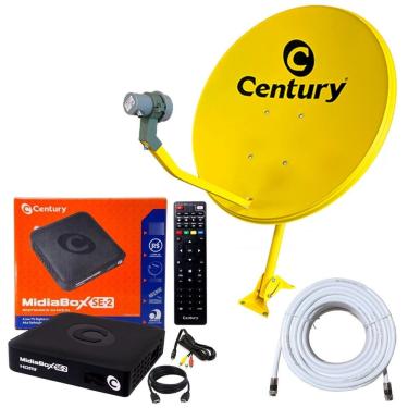 Imagem de Century Kit Completo Antena Parabólica Amarela 60 cm com 1 Midia SE2