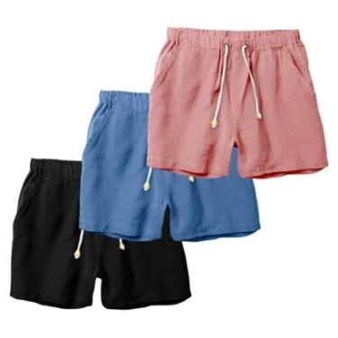Imagem de Kit 3 Bermudas Masculina Linho Short Casual Ajuste Perfeito-Masculino