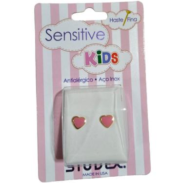Imagem de Brinco Studex Sensitive Kids Coração Rosa 6X6mm Sk3558y