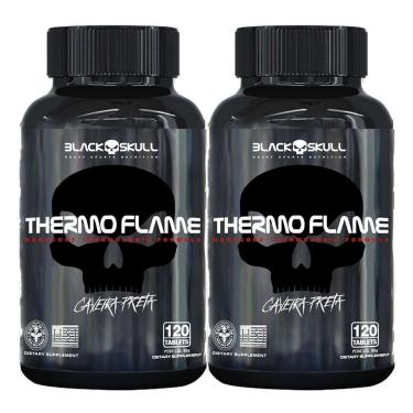 Imagem de Kit 2X Thermo Flame Hardcore Termogênico - 120 Tablets - Black Skull-Masculino