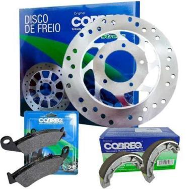 Imagem de Disco de freio honda biz 125 + pastilha + patim lona cobreq original