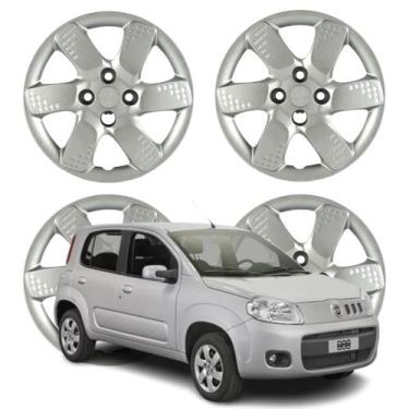 Imagem de Jogo Calota Aro 13 Fiat Uno Way 2013 Cubo Baixo Prata - Grid Calotas