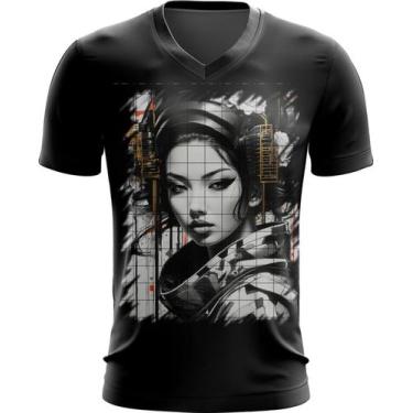 Imagem de Camiseta Gola V Geisha Ninja Nipon Japão Japan Edo 2 - Kasubeck Store®
