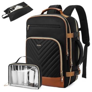 Imagem de Mochila de viagem Telena para mulheres, laptop de 15,6 polegadas, pret