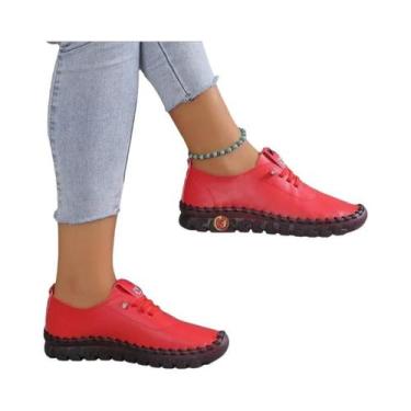 Imagem de Sapatos Casuais Femininos Confortáveis, Tênis Planos Macios, Zapatilla