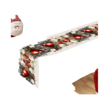 Imagem de Caminho De Mesa Vintage Com Flores Vermelhas Para O Natal 2025, Toalha