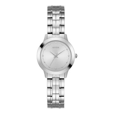 Imagem de GUESS Relógio clássico de 30 mm, Prateado, NS, GUESS Relógio feminino de aço inoxidável...