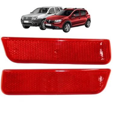 Imagem de Par Refletor Olho Gato Parachoque Traseiro Duster Sandero Stepway - DS