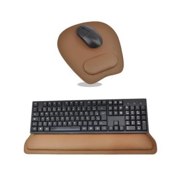 Imagem de Kit Mouse Pad E Apoio De Teclado Organizador de Mesa - Vayly, Caramelo
