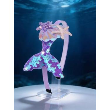 Imagem de Tiara Arquinho Calda de Sereia Princesa Ariel Infantil Diadema para Me
