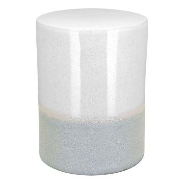Imagem de BANQUETA BANCO DECORATIVO JARDIM GARDEN CERÂMICA 44x32x32cm MARFIM