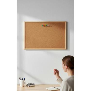 Imagem de Quadro Lousa Cortiça 90x60cm Madeira: Organize Sua Vida! - Congratulat