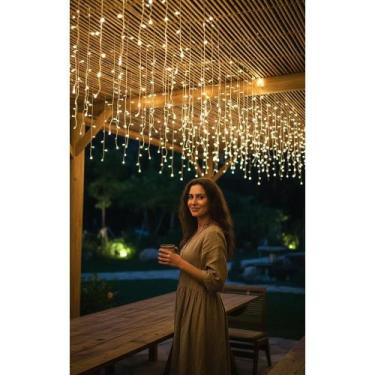 Imagem de Cascata LED 400 Luzes Branco Quente 10m Natal - Congratulations Store