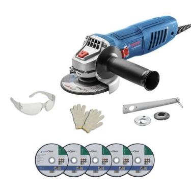 Imagem de Esmerilhadeira Bosch 770W 4.½ com 5 Discos, Óculos e Luvas Pronto Pro 