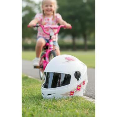 Imagem de Capacete Moto Feminino Liberty Branco Integral - Congratulations Store
