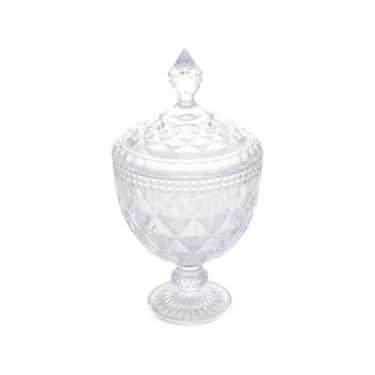 Imagem de Potiche de Cristal com Pé Diamond 15x28 cm Lyor